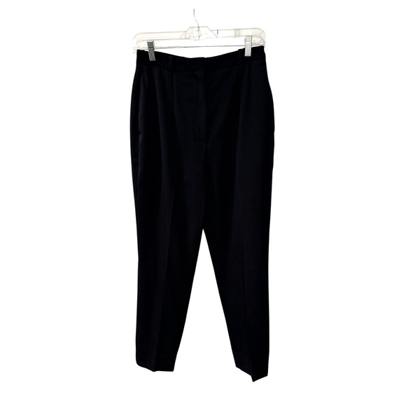Alexander McQueen 100% Wool High Rise Trousers 6 Straight Leg Cropped Pants 42 - Picture 4 of 15